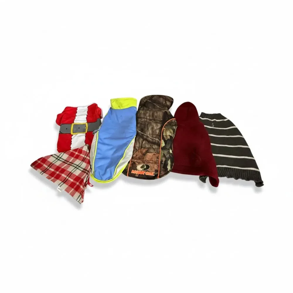 Small Dog Clothing Lot 6 Pieces Sweaters Vest Bandana Mossy Oak Toy Dog